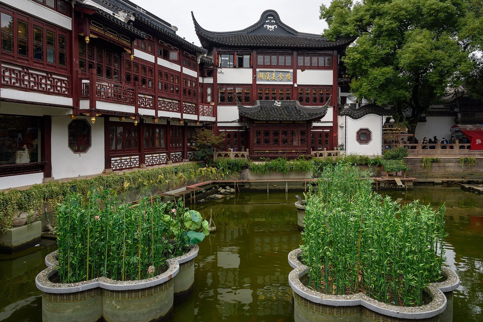 Pavilions and koi pond at Yu Garden, Shanghai